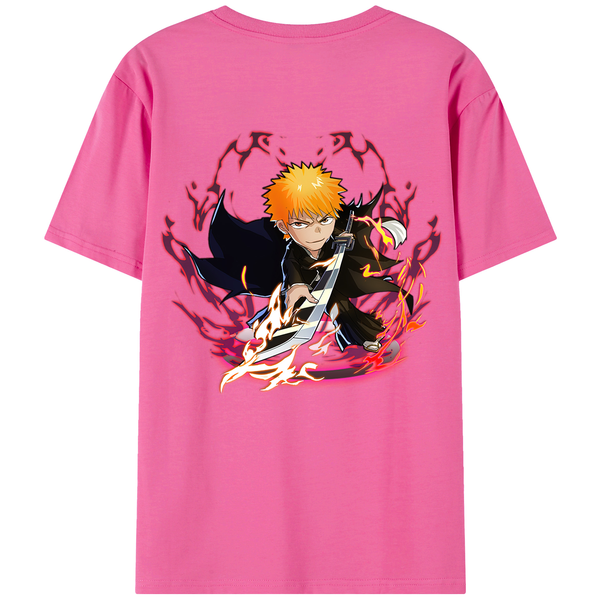 （画像用） ブリーチ 黒崎一護（くろさき いちご）BLEACH Kurosaki Ichigo レディース半袖Tシャツ(バックプリント)